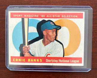 1960 Topps Baseball Card Ernie Banks All Star