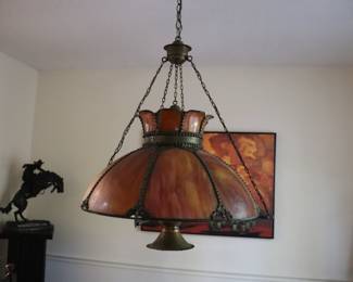 Antique Tiffany Style Light Fixture (this fixture was is a Betty Davis Movie)
