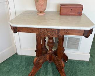 Marble Top Eastlake Side Table