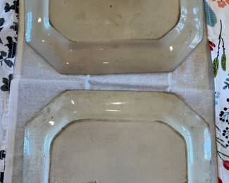 John Mayer Florentine Blue Transferware Platters - 2
 (12.5” x 9.75”),