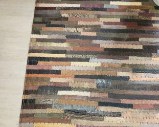 Leather area rug