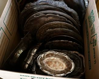 Silver serving trays