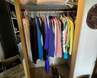 Assorted clothing, bedspreads