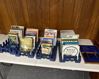 book and magazines on fishing, hunting, outdoor sports