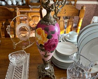 One of two antique urns