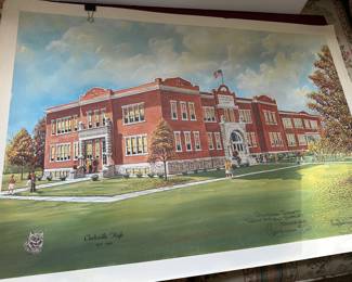 Clarksville High School personally signed print 47/1500 by G. Robertson