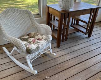 vintage rocker, shop made oak table