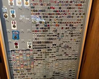 3 Military display cases filled with metals from Freemans