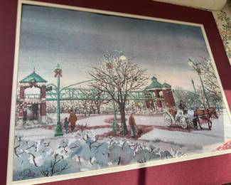 Clarksville walking overpass winter scene