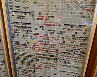 3 Military display cases filled with metals from Freemans