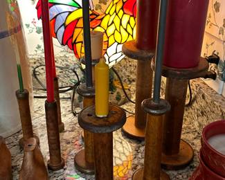 spool candle holders