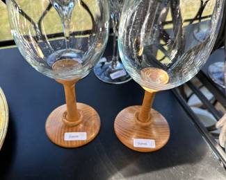 hand turned wine glasses