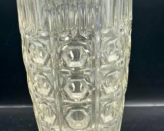 Heavy Art Deco Clear Glass Vase
