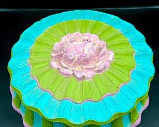 Vintage Barricini Candies Syroco Covered Box
