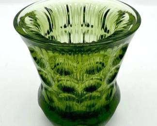 Fostoria Avocado Green Thumbprint Vase

