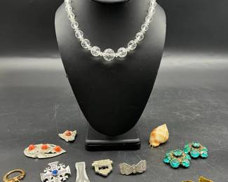 Vintage Costume Jewelry ft. Sparkling Necklace & Marcasite
