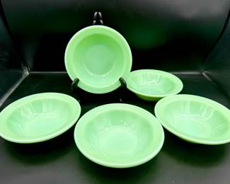 (5) Fire King Jadeite Berry Bowls
