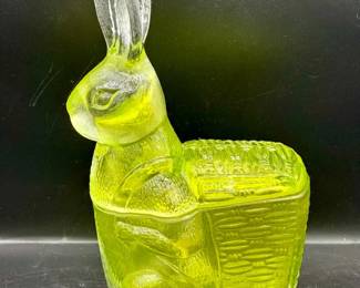 Zabkowice Glass Works Standing Rabbit Candy Dish
