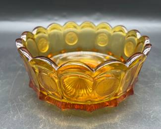 Vintage Fostoria Amber Glass Coin Bowl

