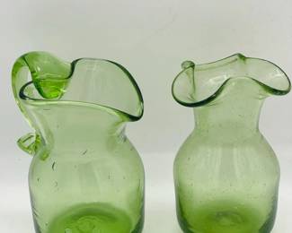 (2) Green Pitchers
