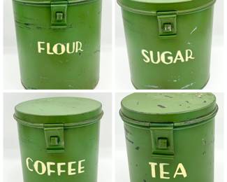(4) Two’s Company Vintage Style Kitchen Canisters
