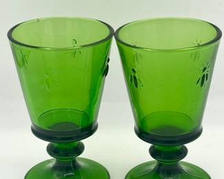 (2) La Rochere Bee Glasses Emerald Green
