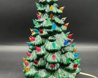 Vintage HCM 13.5” Ceramic Christmas Tree - Tested & Works!
