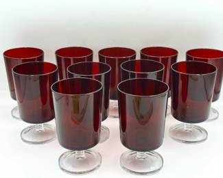 (11) Luminarc Aroroc Ruby Red Wine Glasses
