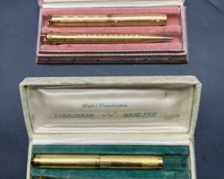 (2) 14 Karat Gold & Gold Filled Wahl Eversharp Fountain Pen Sets

