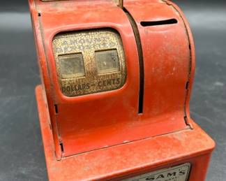 Uncle Sam’s Register Coin Bank with Unknown Coins
