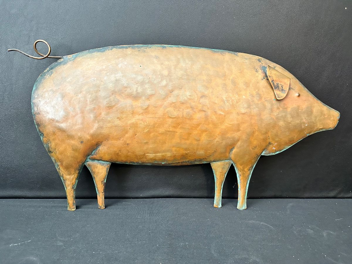 Copper pig signed Connecticut Coppersmiths 1993