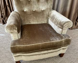Taupe velvet sofa chair