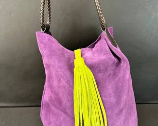 Uno all Volta Florentine suede bucket bag