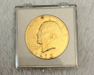 1972 gold plated Eisenhower one dollar