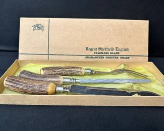 Regent Sheffield English Antler Horn carving set