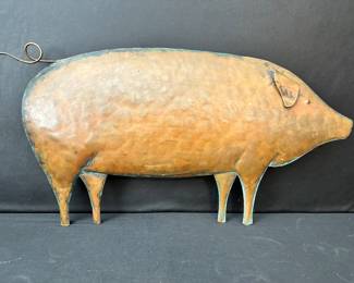 Copper pig signed Connecticut Coppersmiths 1993