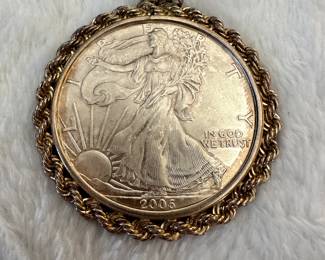 Standing liberty robe pendent 1 ounce silver