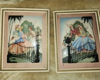 Vintage art with convex glass