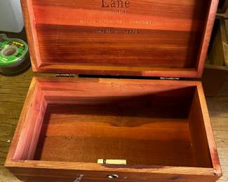 Lane cedar jewelry box or stash box from Miles furniture.  Used a long time ago for graduation gifts - some have keys to locks 