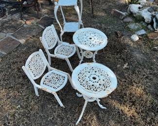 Children’s or garden wrought iron tables and chairs   Awesome for the garden!