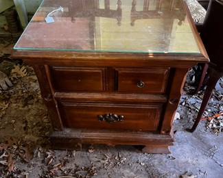 Small end  table with glass top