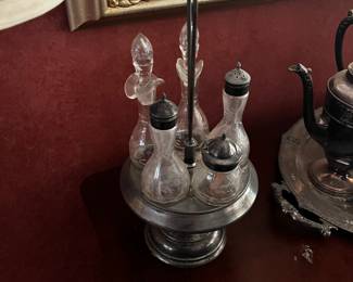 Apothecary stand and bottles