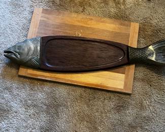 Strange eclectic 30’s/40’s made in Japan - fish serving trey. Very collectible!  Great conversation piece!  