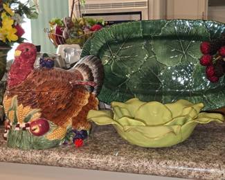 Turkey Tureen - Serving Tray- Cabbage Bowl