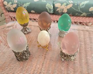Hand Etched Crystal Eggs