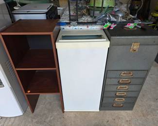 Trash Can- Vintage File Cabinet-'Shelf
