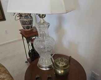 Crystal Table Lamp - Brass Decor
