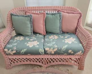 Pink Wicker Couch