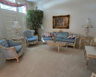 Beautiful French Provincial Midcentury Living Room 