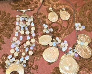 Moonstone Bracelet and Necklace plus Earrings 